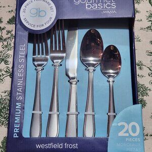 Mikasa Basics Premium Stainless Steel 20 Piece Flatware Set Westfield Frost